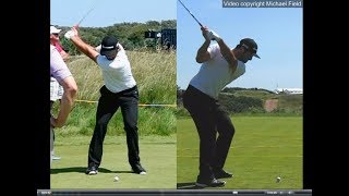 Jon Rahm golf swing  Long Iron faceon amp downtheline July 2017 [upl. by Leaw]