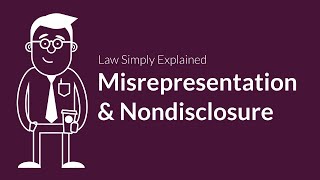 Misrepresentation and Nondisclosure  Contracts  Defenses amp Excuses [upl. by Aihsein]