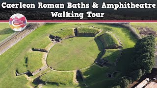 CAERLEON ROMAN BATHS amp AMPHITHEATRE WALES  Walking Tour  Pinned on Places [upl. by Showker]