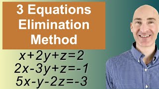 Solving Systems of 3 Equations Elimination [upl. by Anemix]